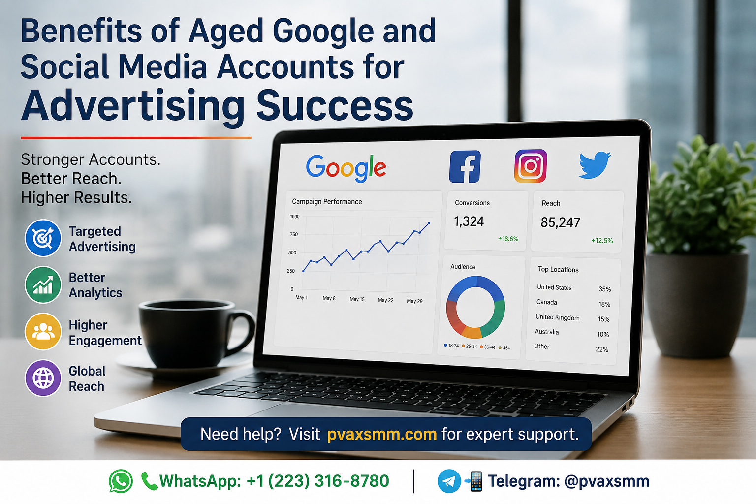 Benefits of aged Google and social media accounts for advertising success