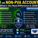 PVA vs non-PVA accounts comparison showing phone verification and account security